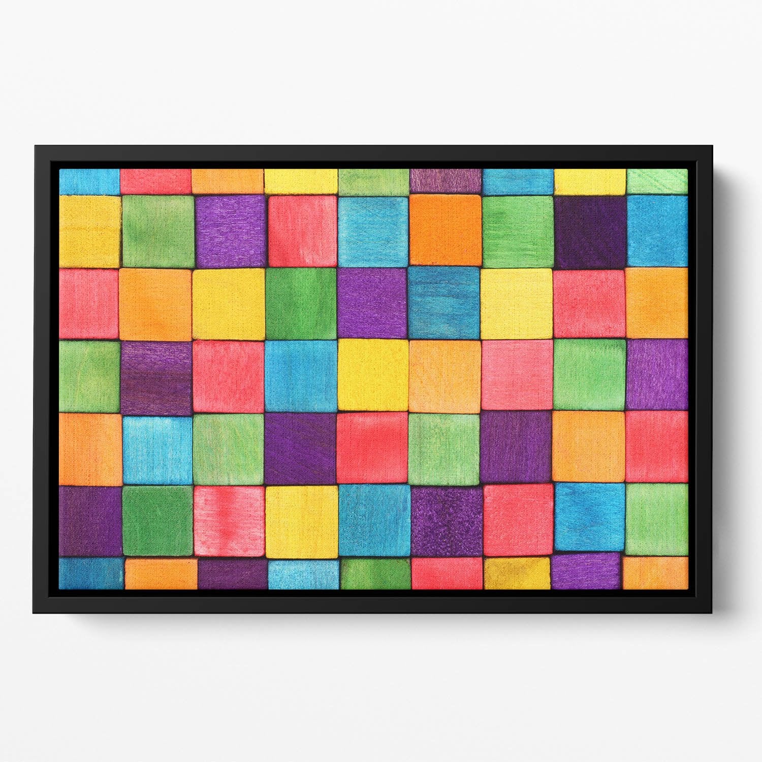 Colorful blocks Floating Framed Canvas