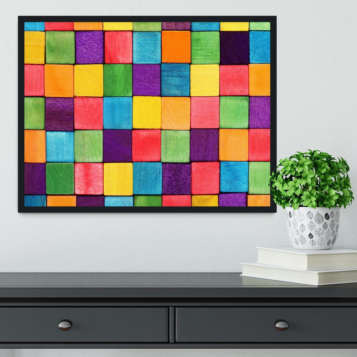 Colorful blocks Framed Print - Canvas Art Rocks - 2