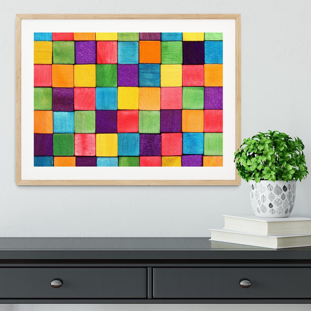 Colorful blocks Framed Print - Canvas Art Rocks - 3