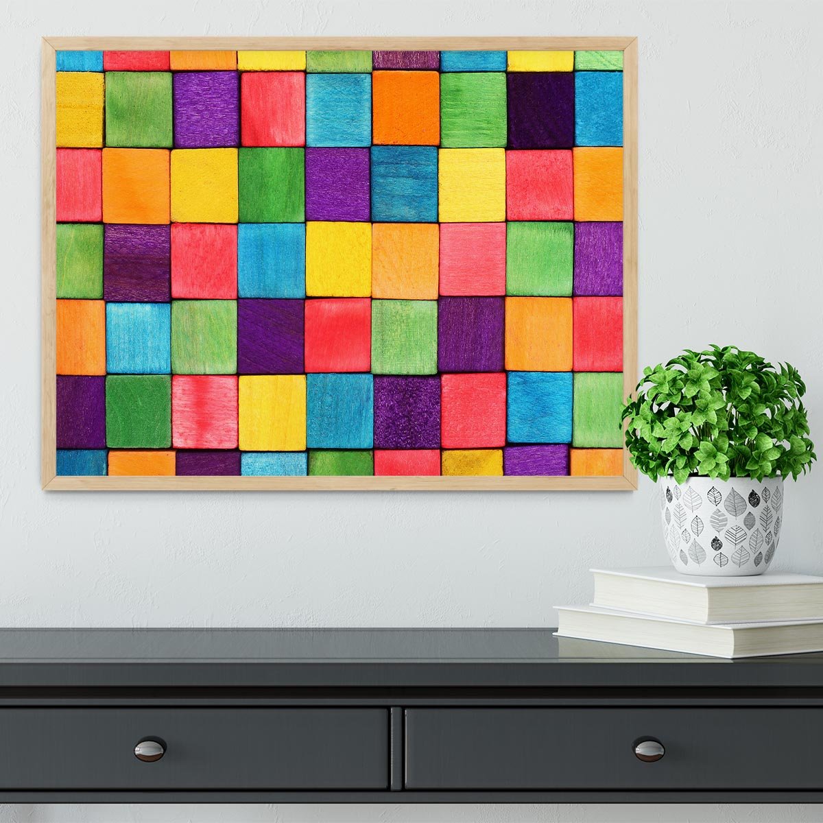 Colorful blocks Framed Print - Canvas Art Rocks - 4