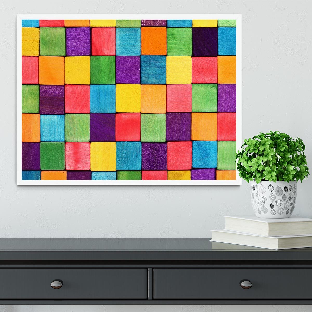 Colorful blocks Framed Print - Canvas Art Rocks -6