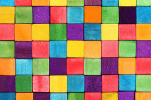 Colorful blocks Wall Mural Wallpaper - Canvas Art Rocks - 1