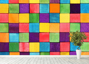 Colorful blocks Wall Mural Wallpaper - Canvas Art Rocks - 4