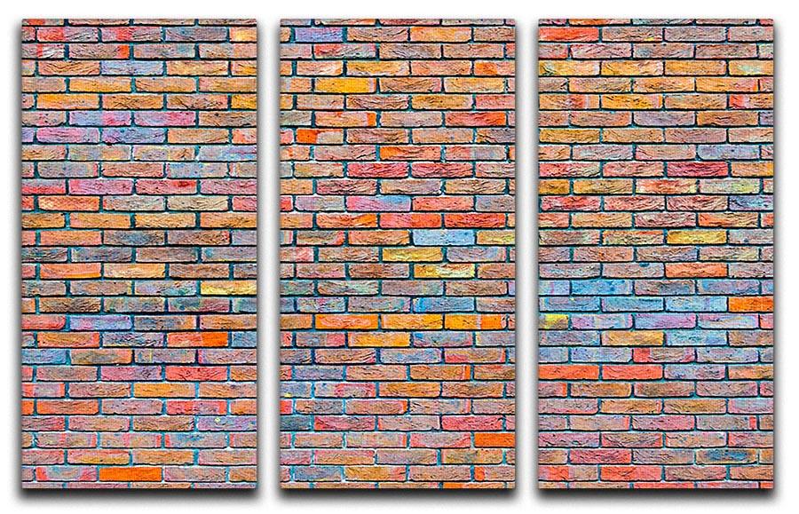Colorful brick wall texture 3 Split Panel Canvas Print - Canvas Art Rocks - 1