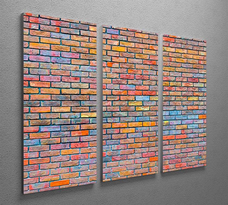 Colorful brick wall texture 3 Split Panel Canvas Print - Canvas Art Rocks - 2