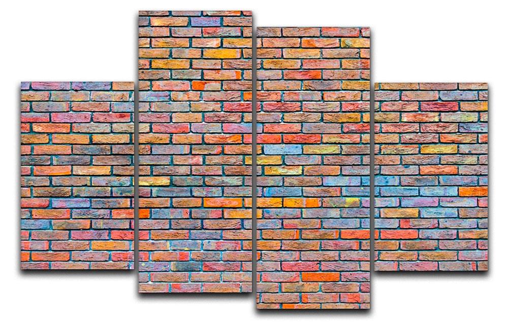 Colorful brick wall texture 4 Split Panel Canvas - Canvas Art Rocks - 1