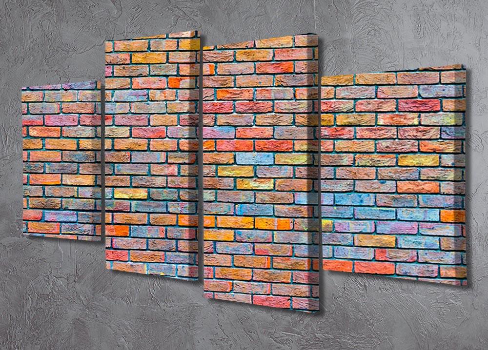 Colorful brick wall texture 4 Split Panel Canvas - Canvas Art Rocks - 2