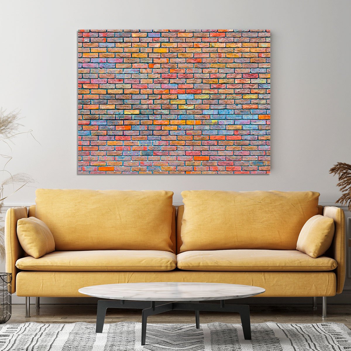 Colorful brick wall texture Canvas Print or Poster