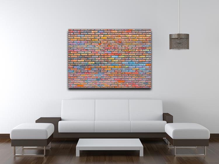 Colorful brick wall texture Canvas Print or Poster - Canvas Art Rocks - 4