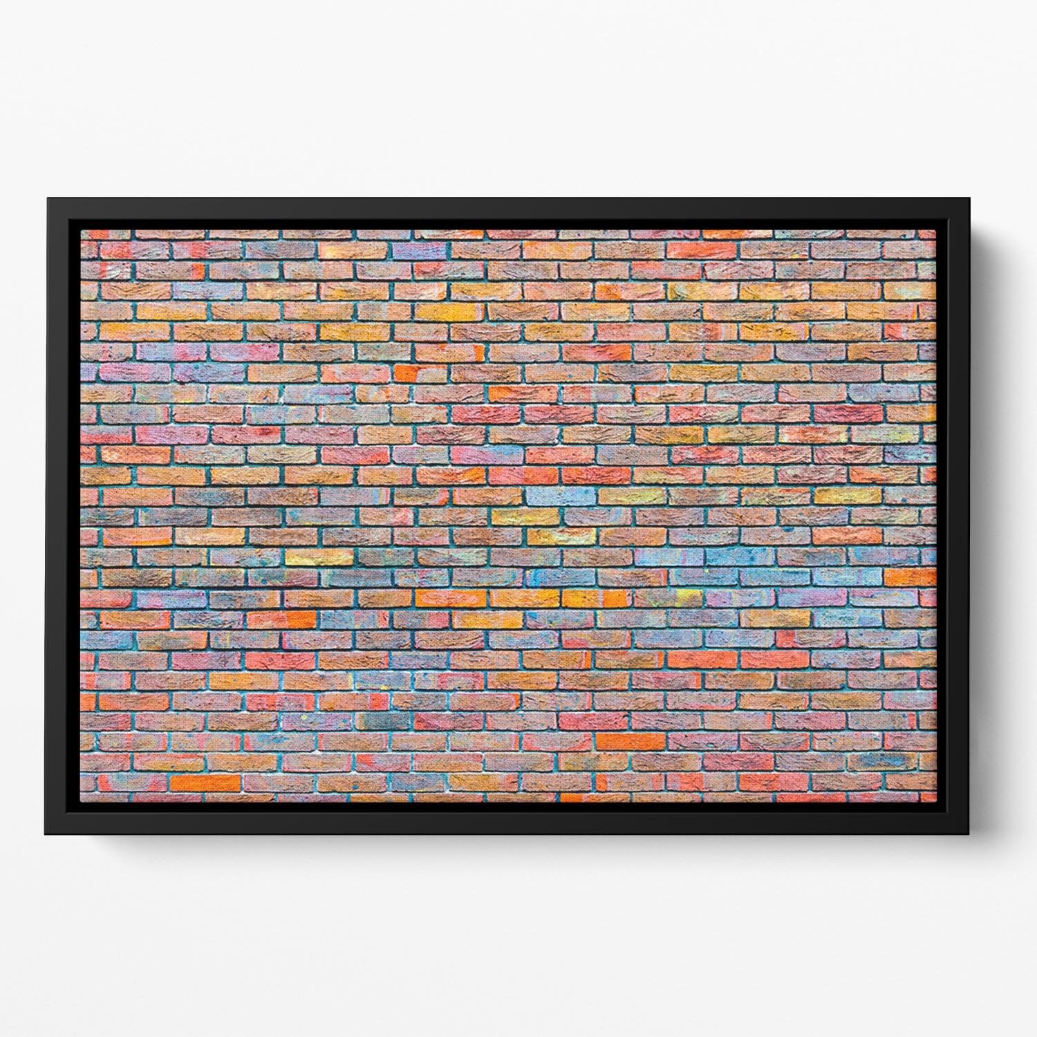 Colorful brick wall texture Floating Framed Canvas - Canvas Art Rocks - 2