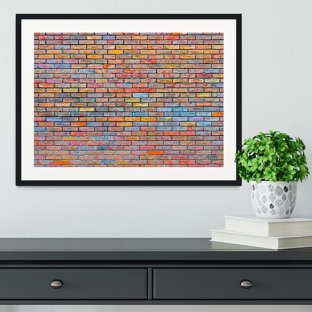 Colorful brick wall texture Framed Print - Canvas Art Rocks - 1
