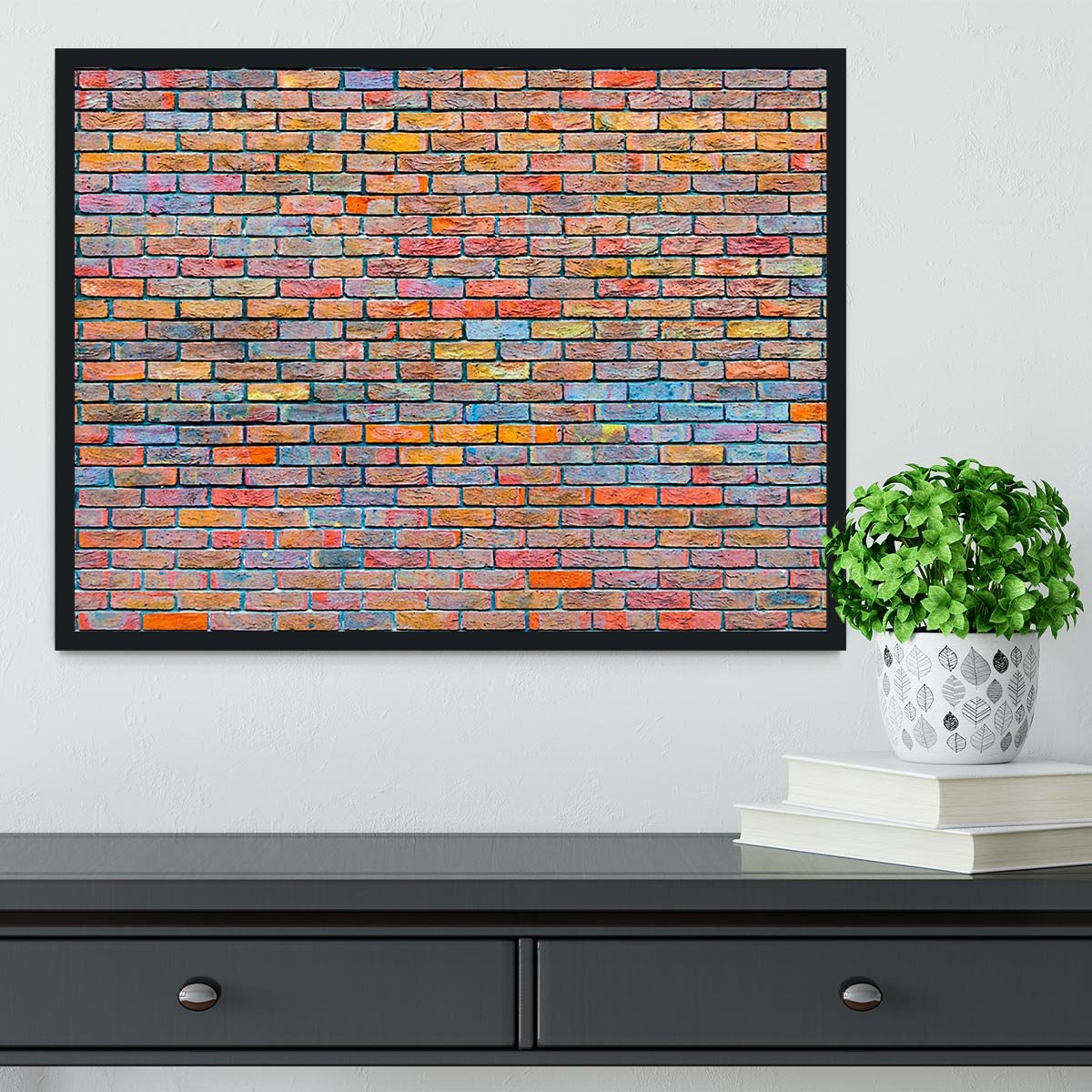 Colorful brick wall texture Framed Print - Canvas Art Rocks - 2