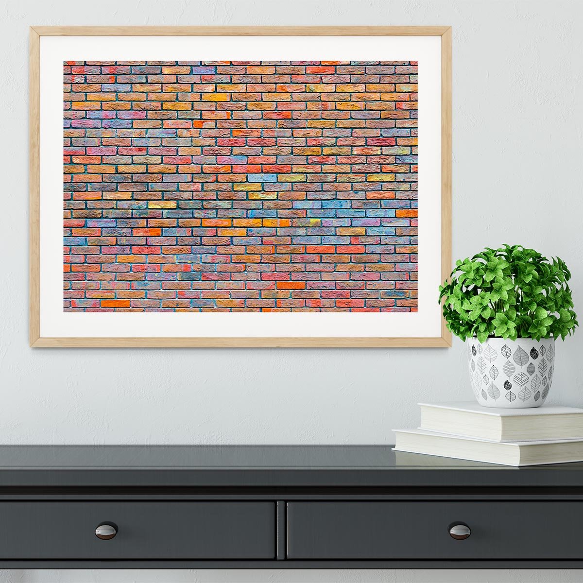 Colorful brick wall texture Framed Print - Canvas Art Rocks - 3