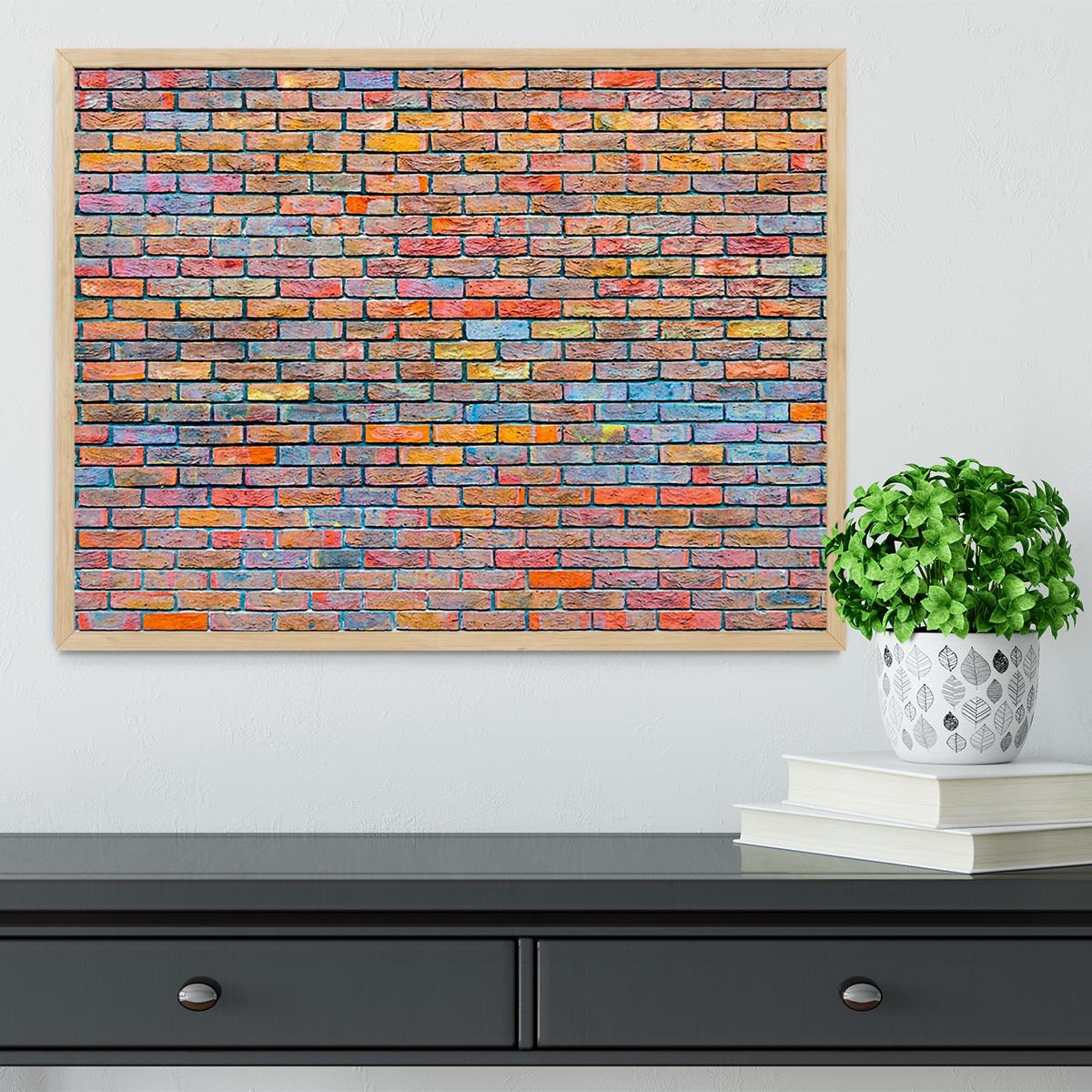 Colorful brick wall texture Framed Print - Canvas Art Rocks - 4