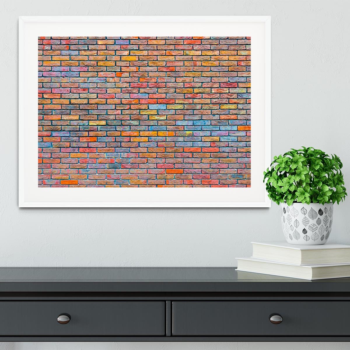 Colorful brick wall texture Framed Print - Canvas Art Rocks - 5