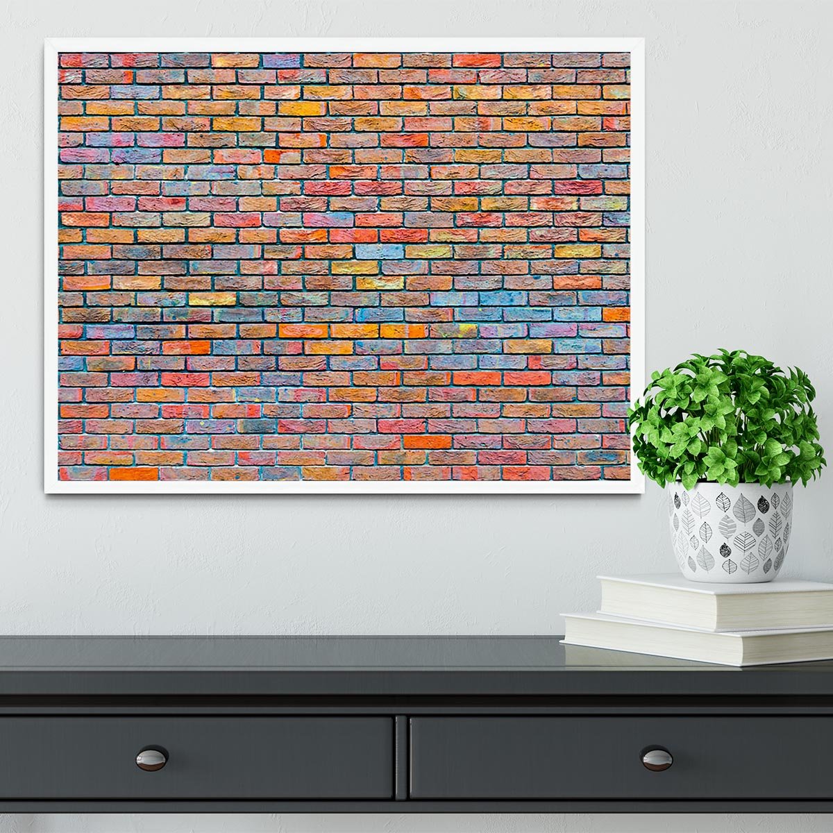 Colorful brick wall texture Framed Print - Canvas Art Rocks -6