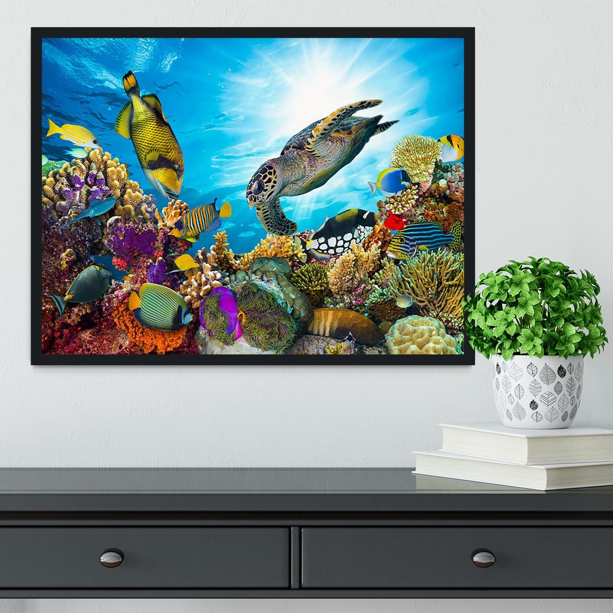 Colorful coral reef Framed Print - Canvas Art Rocks - 2