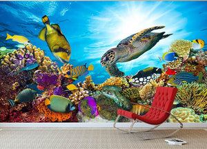 Colorful coral reef Wall Mural Wallpaper - Canvas Art Rocks - 2