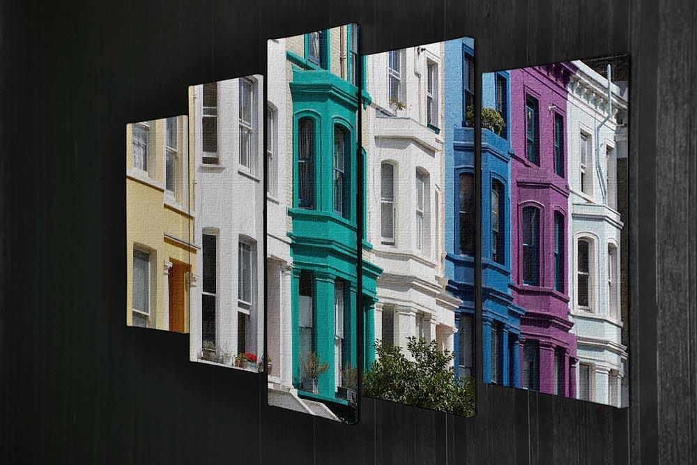 Colorful english houses 5 Split Panel Canvas  - Canvas Art Rocks - 2