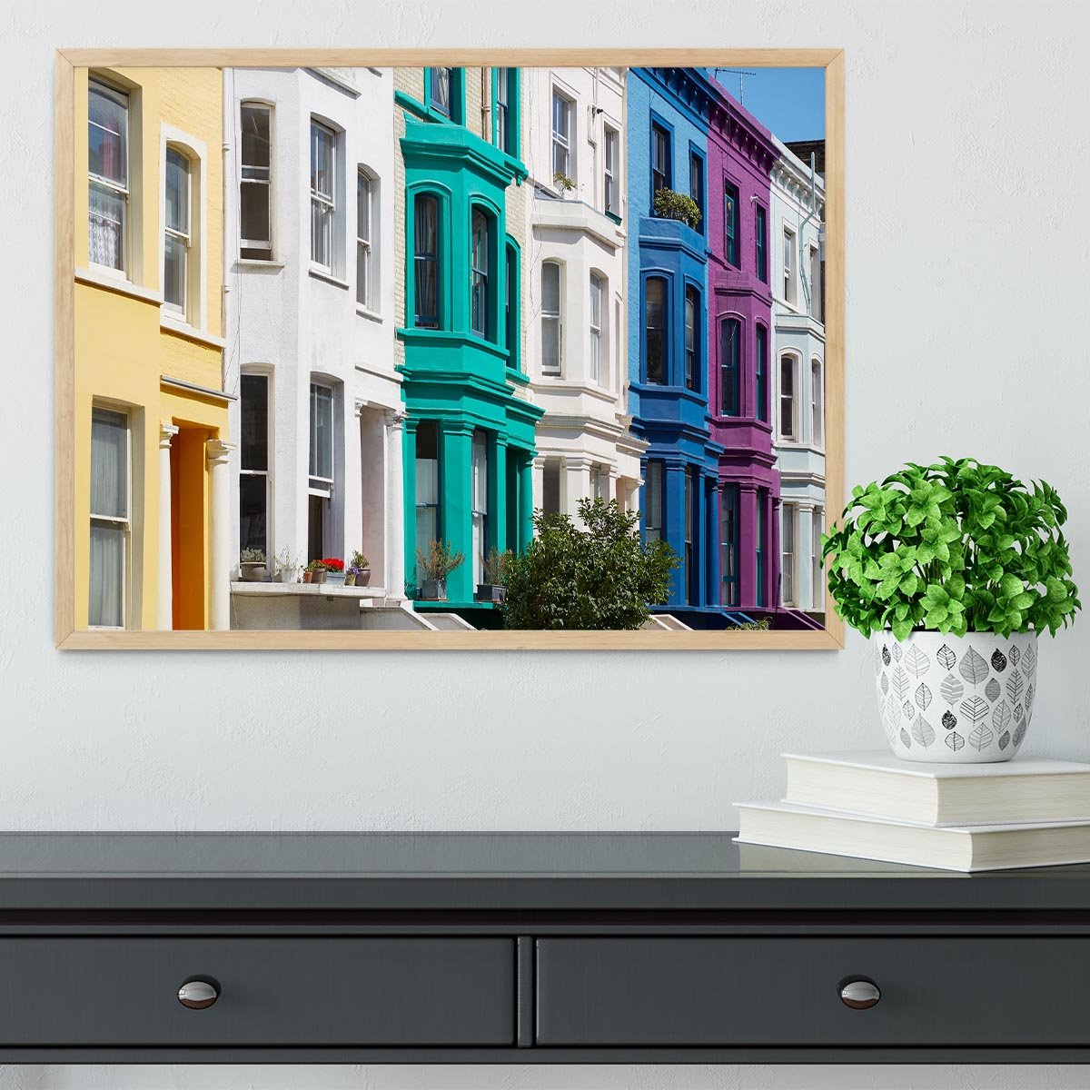 Colorful english houses Framed Print - Canvas Art Rocks - 4