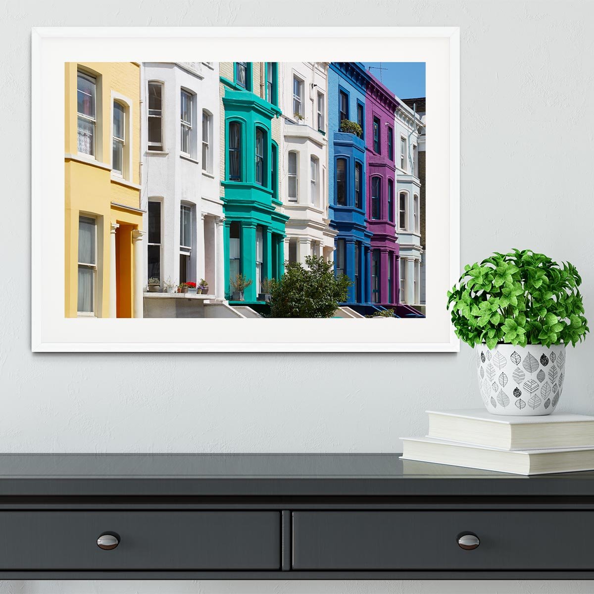 Colorful english houses Framed Print - Canvas Art Rocks - 5