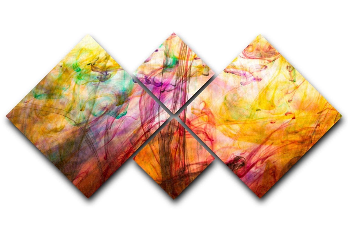 Colorful motion blur background 4 Square Multi Panel Canvas  - Canvas Art Rocks - 1