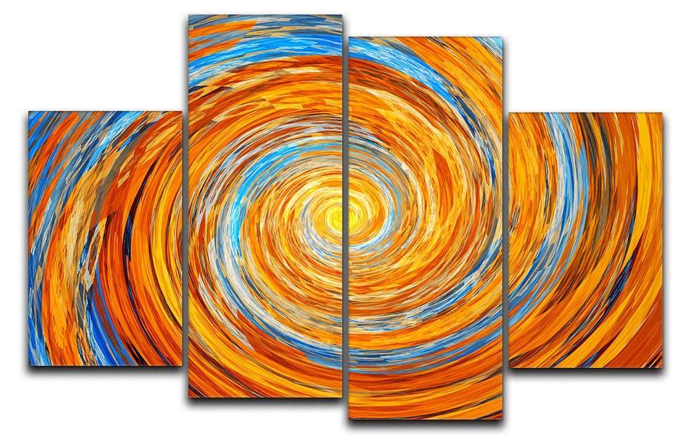 Colorful spiral fractal 4 Split Panel Canvas  - Canvas Art Rocks - 1