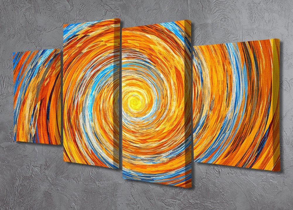 Colorful spiral fractal 4 Split Panel Canvas  - Canvas Art Rocks - 2