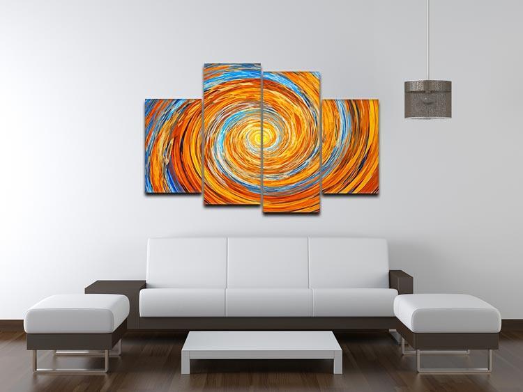 Colorful spiral fractal 4 Split Panel Canvas  - Canvas Art Rocks - 3