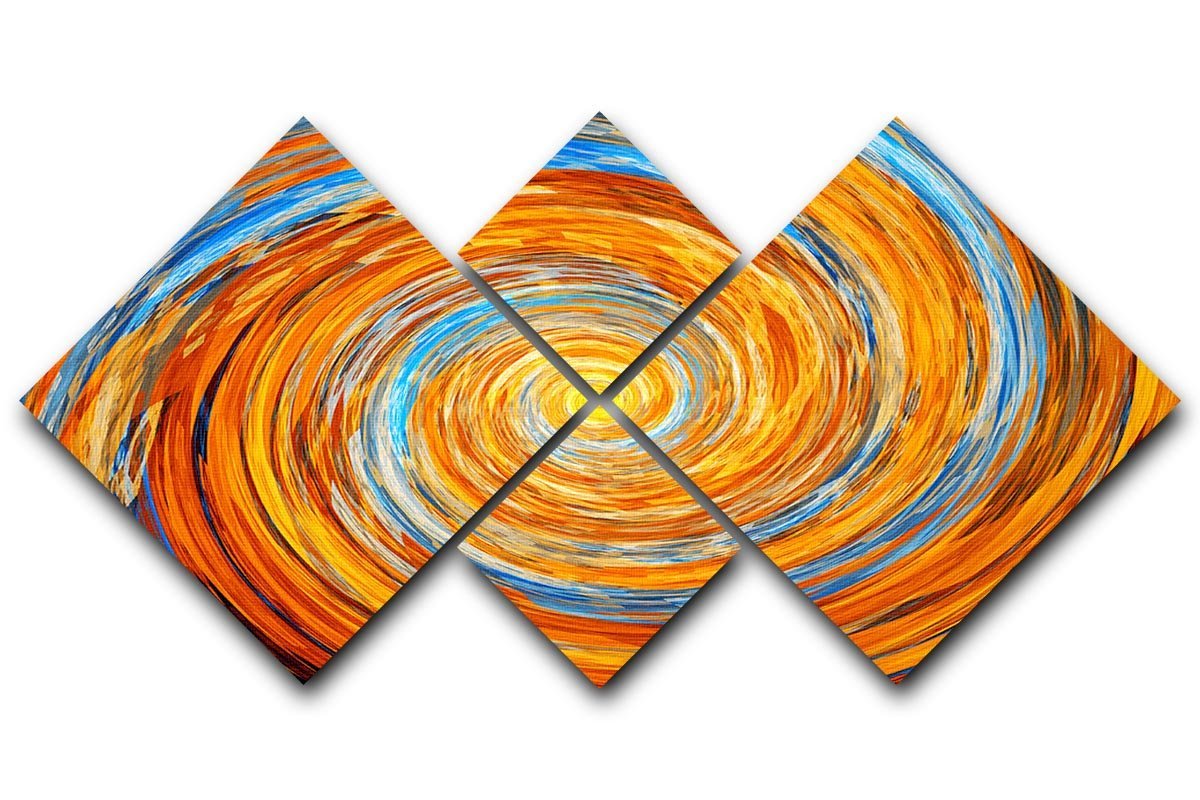 Colorful spiral fractal 4 Square Multi Panel Canvas  - Canvas Art Rocks - 1