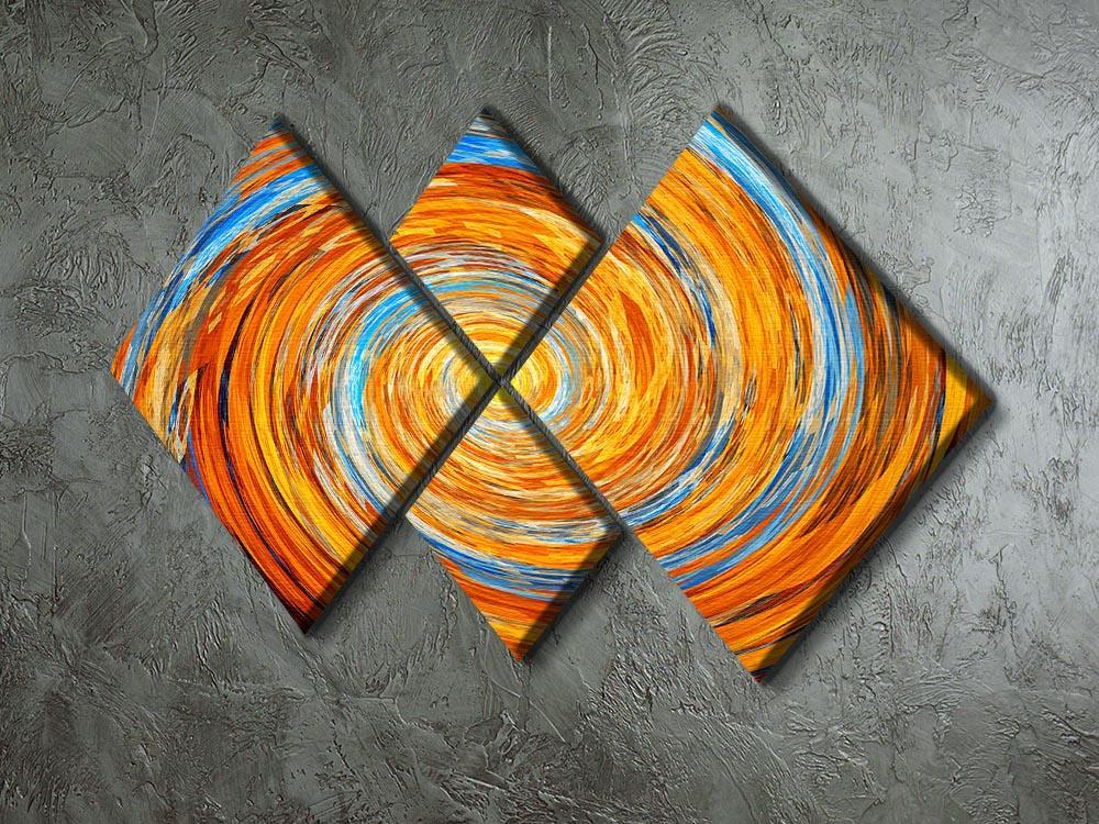 Colorful spiral fractal 4 Square Multi Panel Canvas  - Canvas Art Rocks - 2