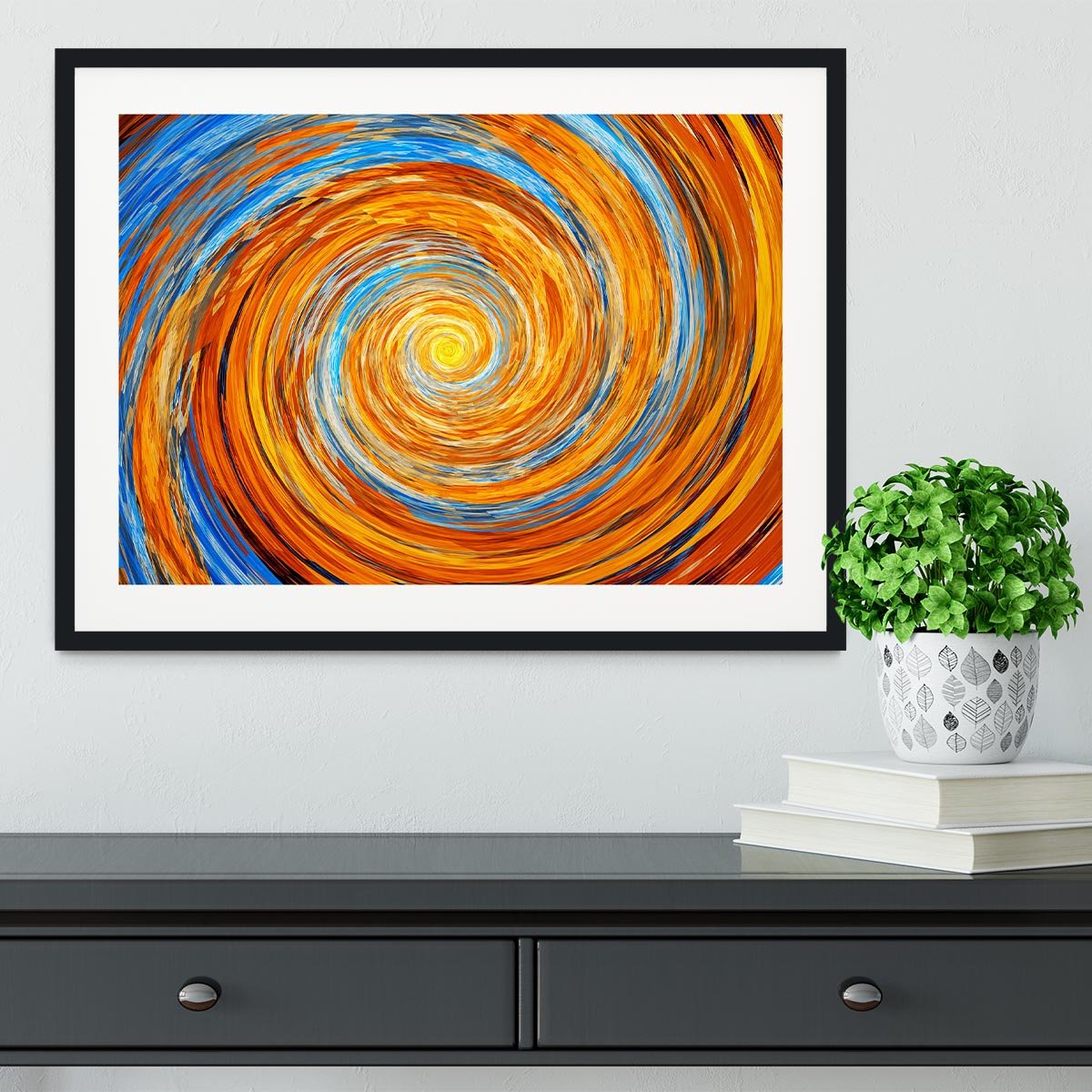 Colorful spiral fractal Framed Print - Canvas Art Rocks - 1