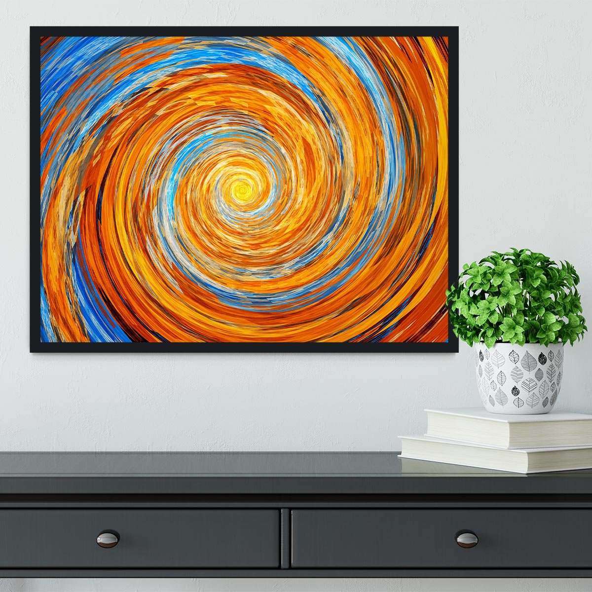 Colorful spiral fractal Framed Print - Canvas Art Rocks - 2
