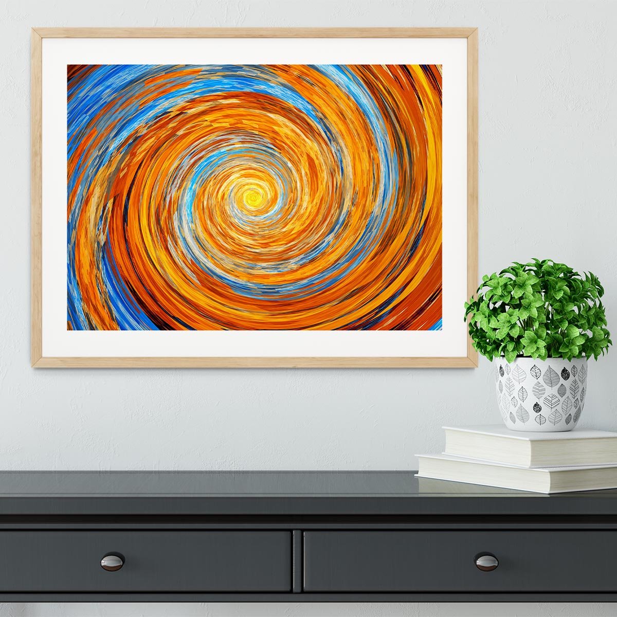 Colorful spiral fractal Framed Print - Canvas Art Rocks - 3