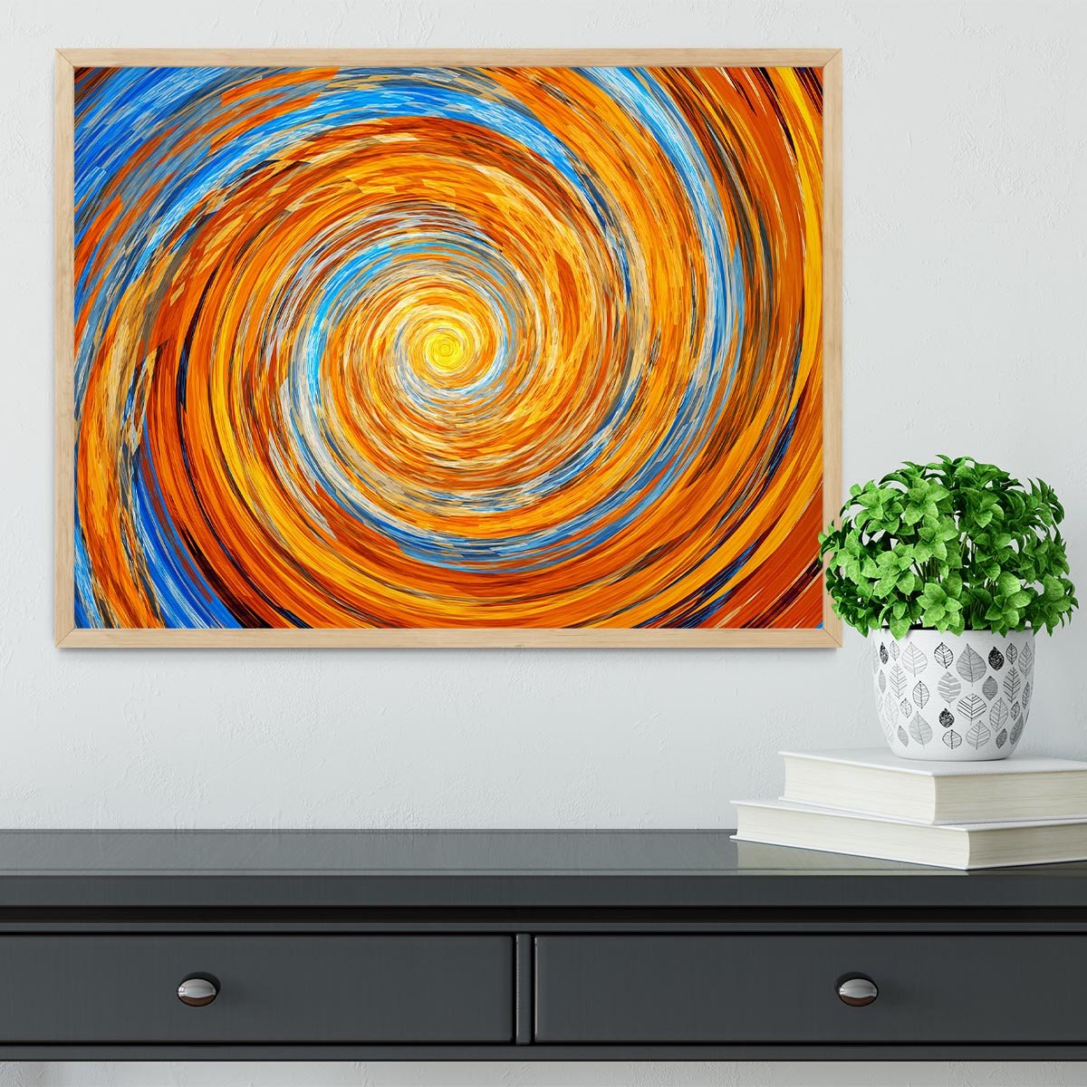 Colorful spiral fractal Framed Print - Canvas Art Rocks - 4