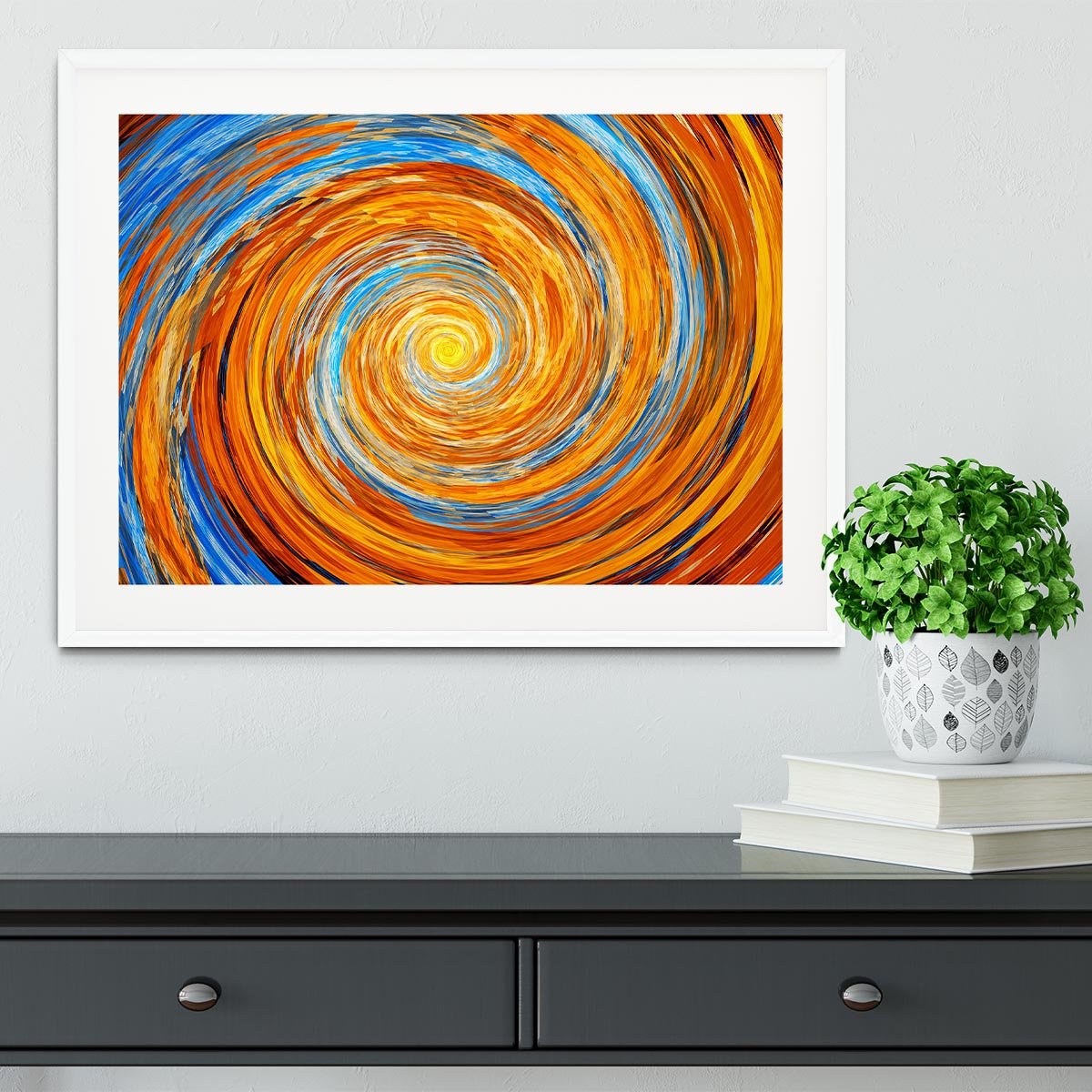 Colorful spiral fractal Framed Print - Canvas Art Rocks - 5