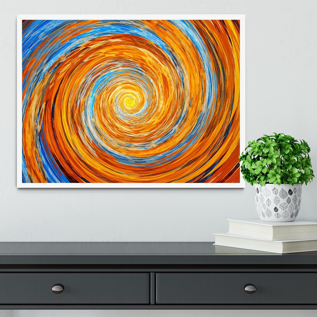 Colorful spiral fractal Framed Print - Canvas Art Rocks -6