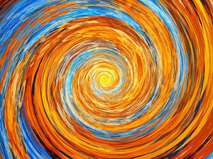 Colorful spiral fractal Wall Mural Wallpaper - Canvas Art Rocks - 1