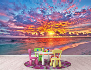 Colorful sunset over ocean on Maldives Wall Mural Wallpaper - Canvas Art Rocks - 2