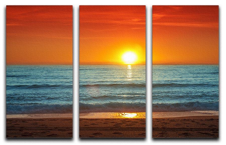 Colorful sunset over the sea 3 Split Panel Canvas Print - Canvas Art Rocks - 1