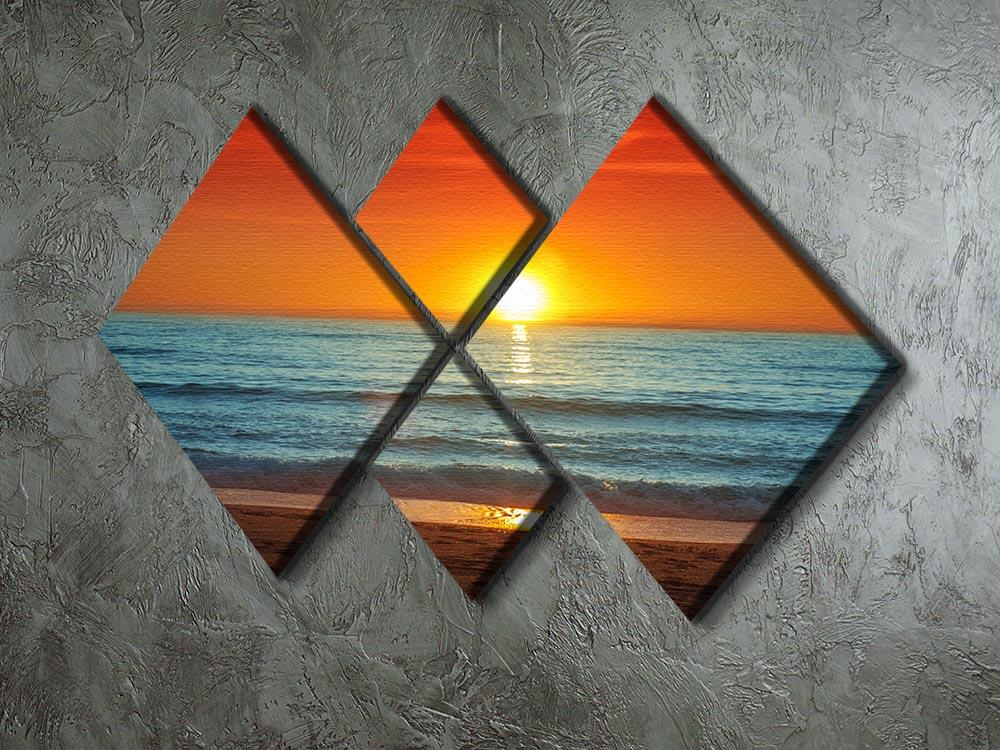 Colorful sunset over the sea 4 Square Multi Panel Canvas - Canvas Art Rocks - 2