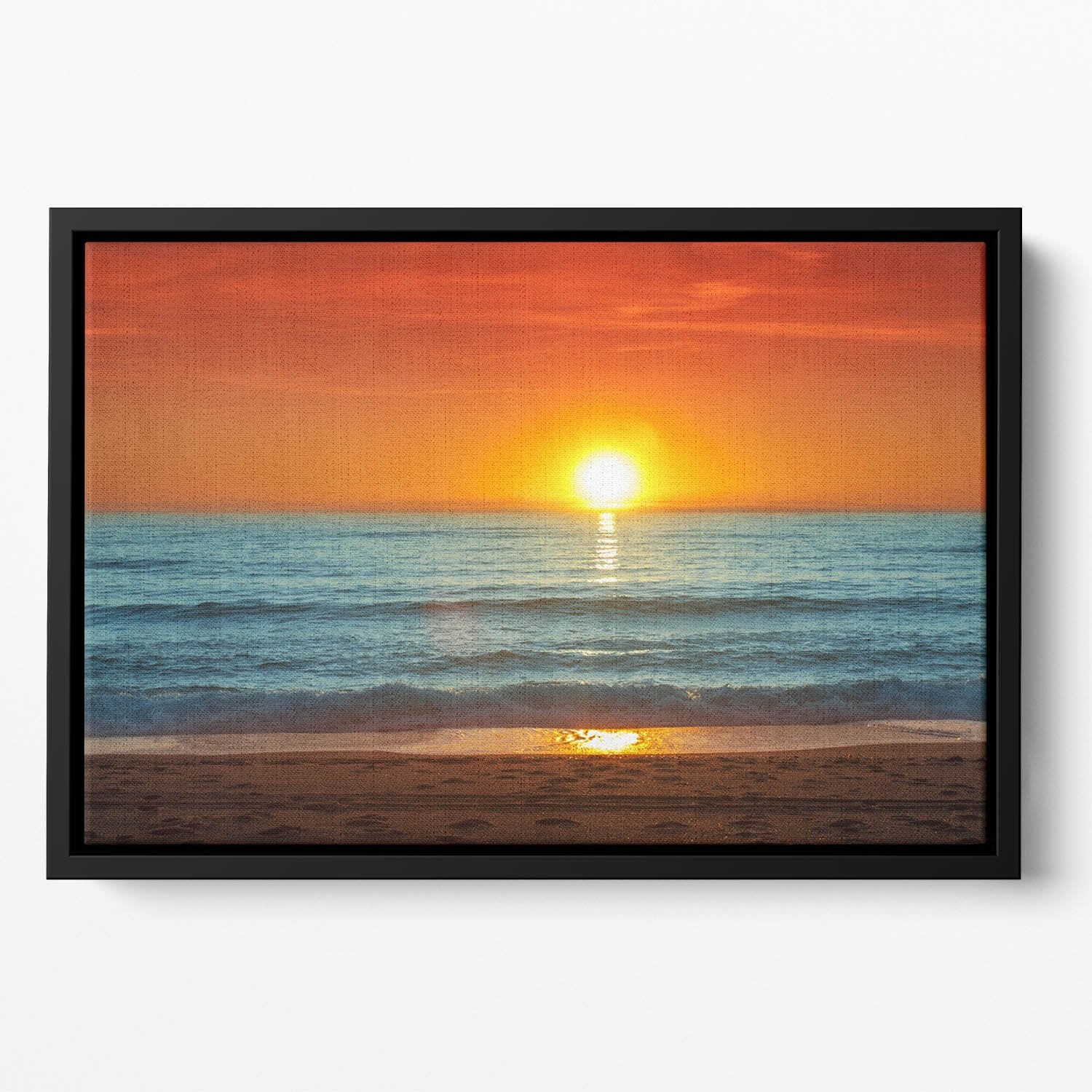 Colorful sunset over the sea Floating Framed Canvas