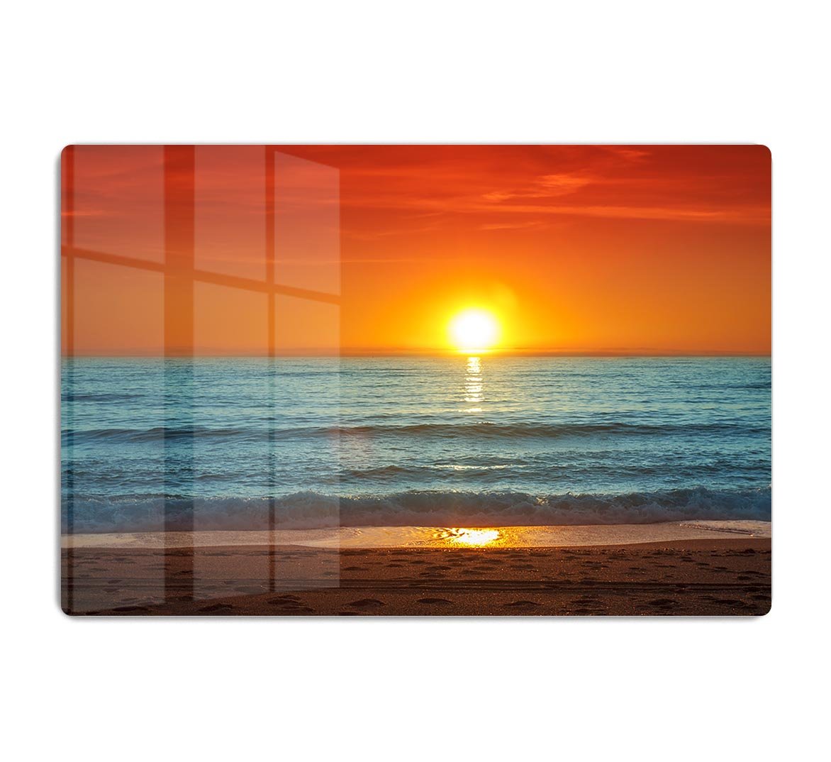 Colorful sunset over the sea HD Metal Print - Canvas Art Rocks - 1