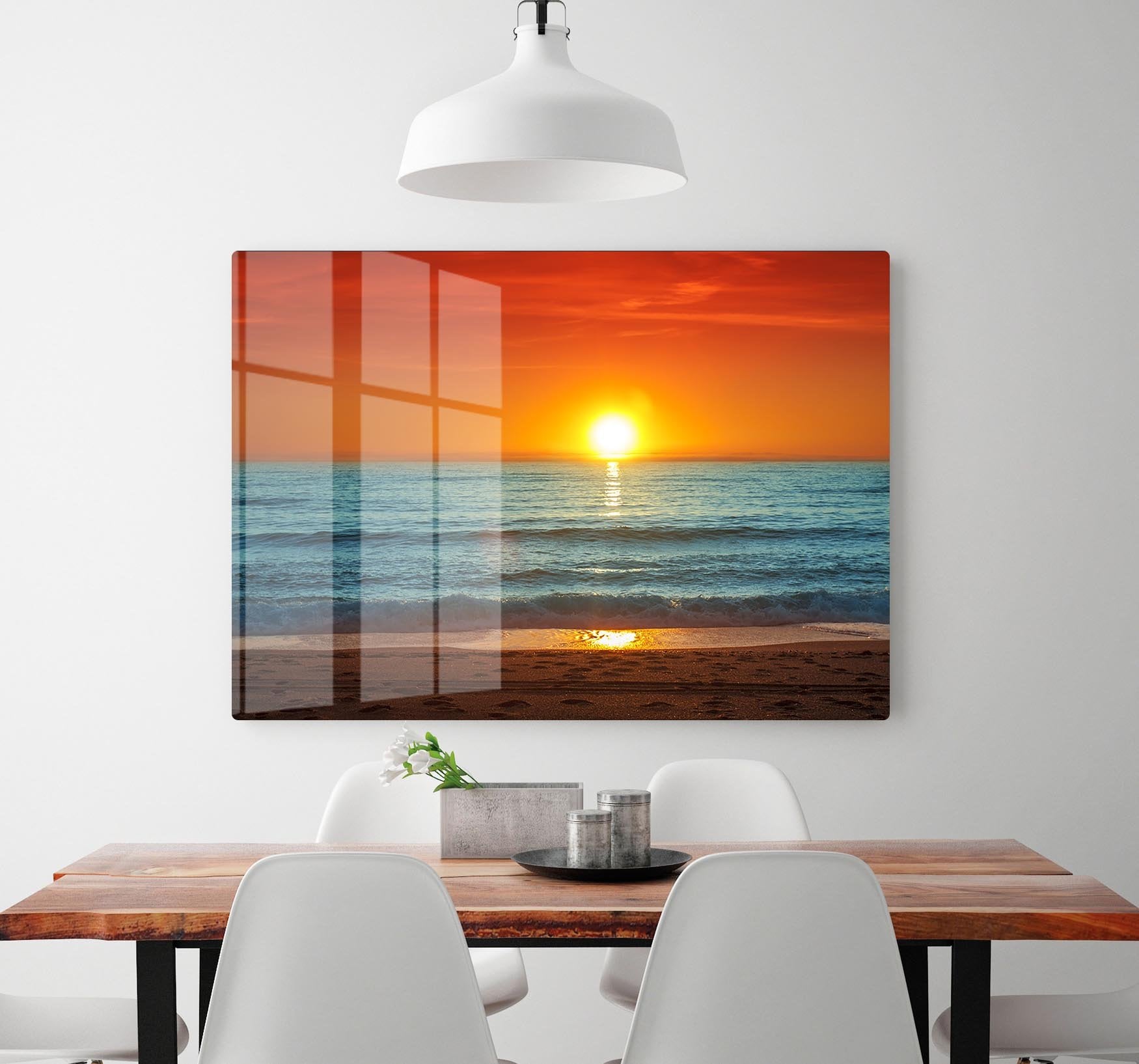 Colorful sunset over the sea HD Metal Print - Canvas Art Rocks - 2