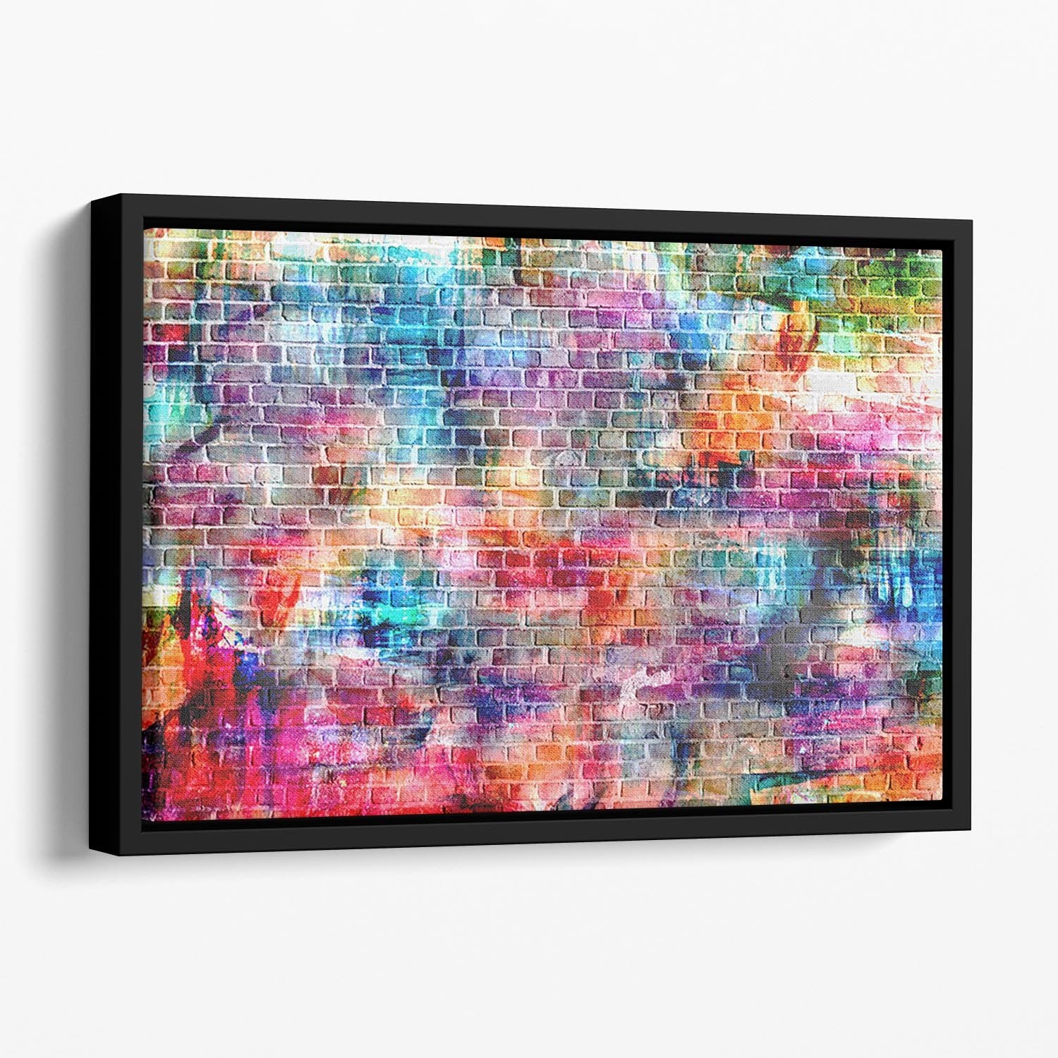 Colorful wall painting art Floating Framed Canvas - Canvas Art Rocks - 1