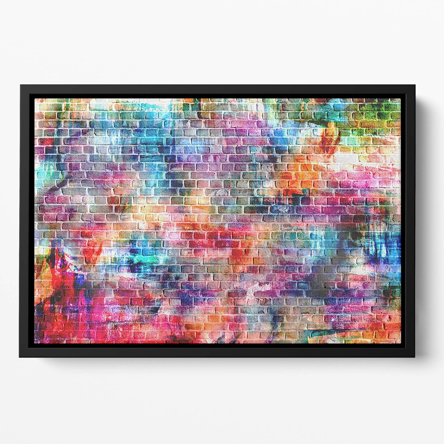 Colorful wall painting art Floating Framed Canvas