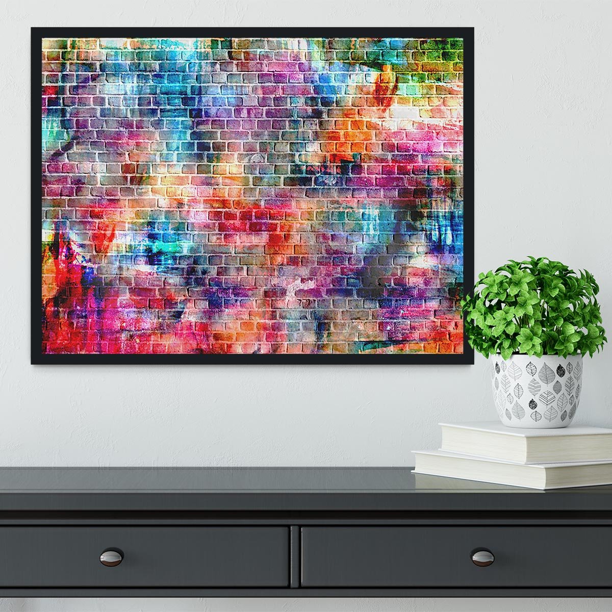 Colorful wall painting art Framed Print - Canvas Art Rocks - 2