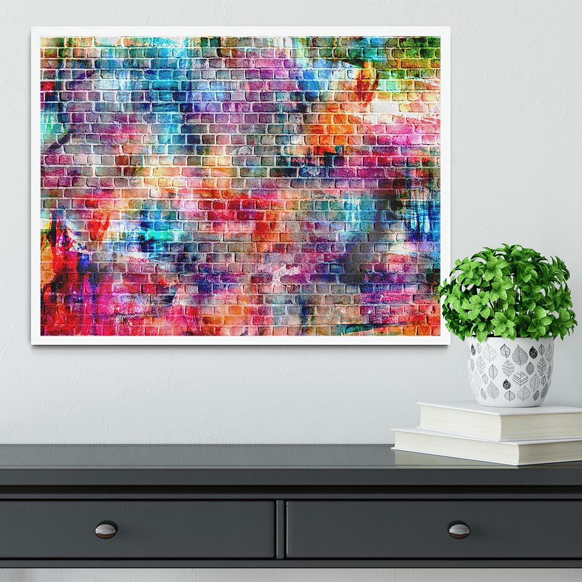 Colorful wall painting art Framed Print - Canvas Art Rocks -6