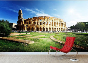 Colosseum Sunny Day in Rome Wall Mural Wallpaper - Canvas Art Rocks - 2