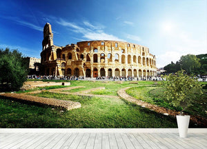 Colosseum Sunny Day in Rome Wall Mural Wallpaper - Canvas Art Rocks - 4